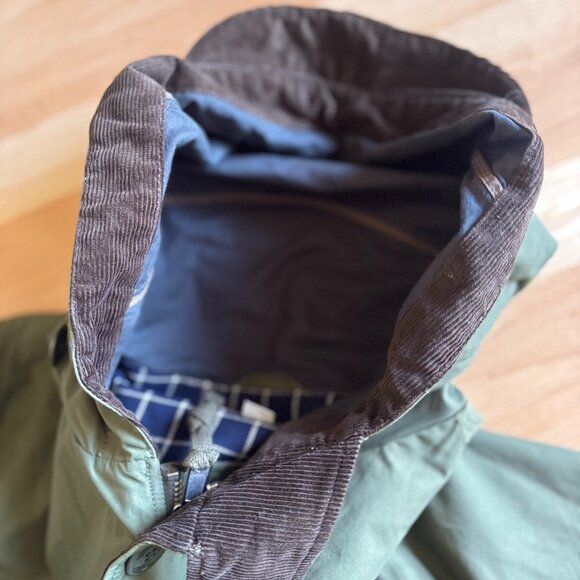 Wallace & Barnes J Crew men's large workwear utility corduroy lined green parka - Picture 5 of 12